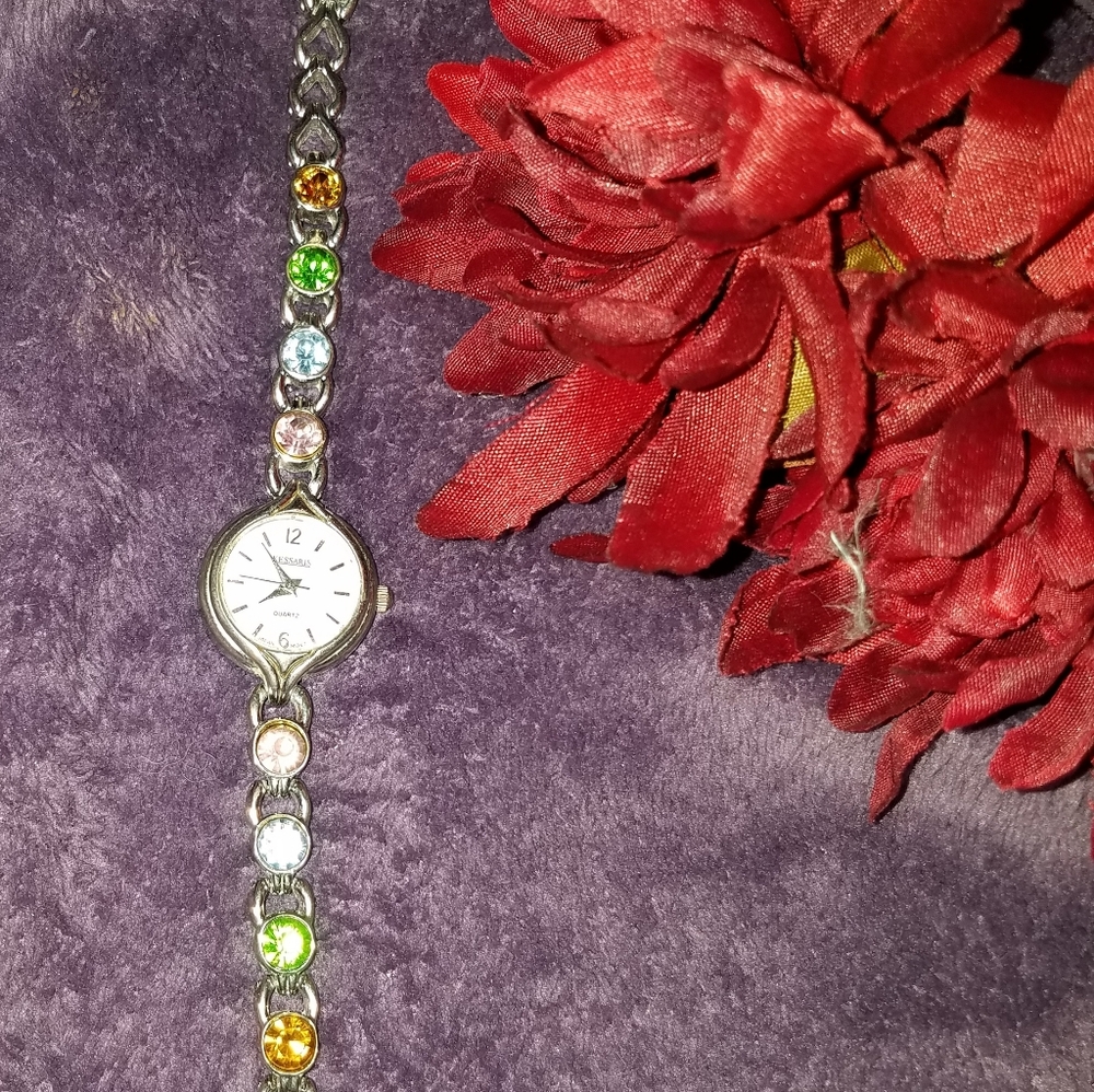Kessarris Multi-Colored Linked Banded Watch 7"